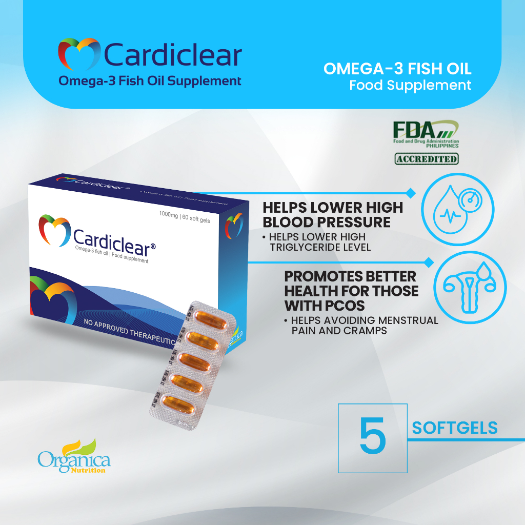 [ For Lower Cholesterol and Blood Pressure ] Cardiclear Omega 3 Fish