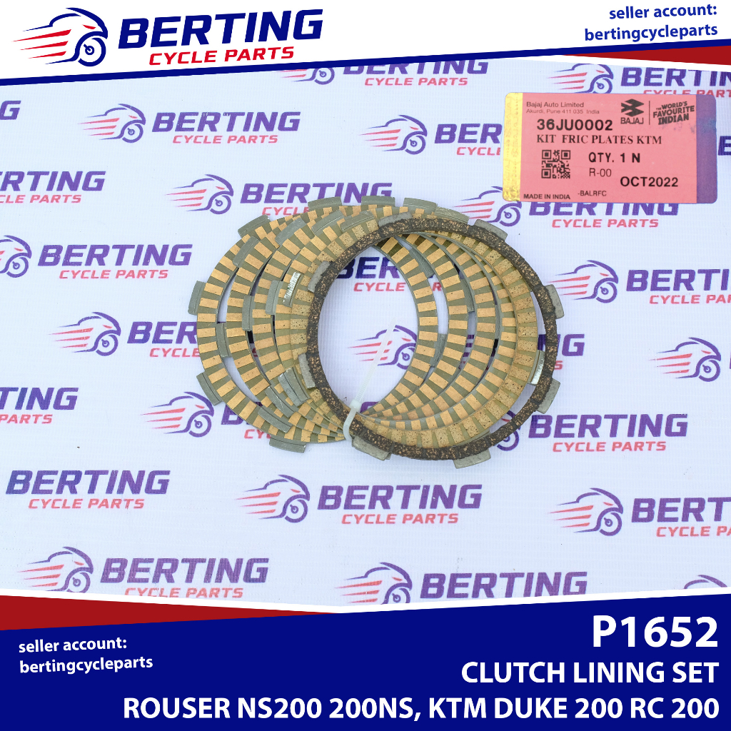 CLUTCH LINING SET Rouser NS200 200NS Carb Type KTM Duke 200 RC 200
