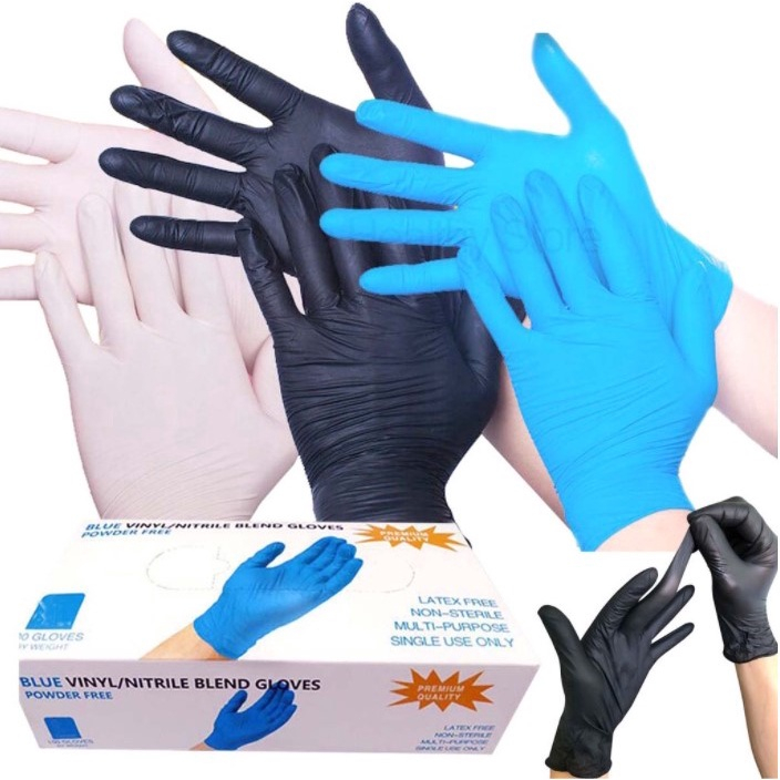 100PCS Vinyl/Nitrile gloves Blend Food Grade Gloves Disposable Gloves latex gloves Tattoo gloves