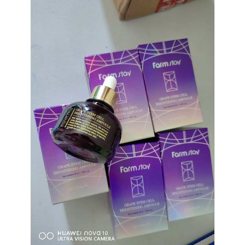 FARMSTAY(KOREA)GRAPE STEM CELL BRIGHTENING/AMPOULE/30ML | Shopee ...