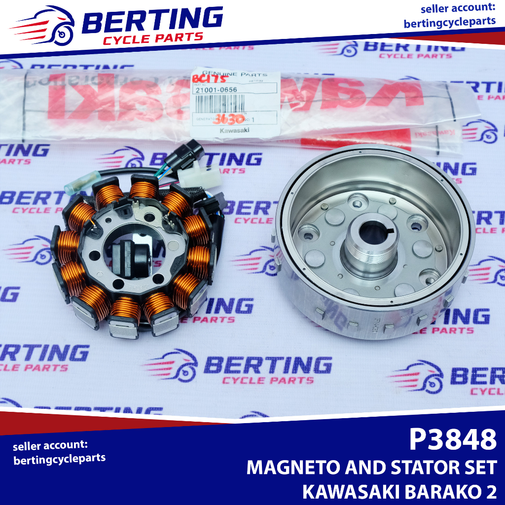 GENERATOR ASSEMBLY AND STATOR Kawasaki Barako 2 Genuine 21001