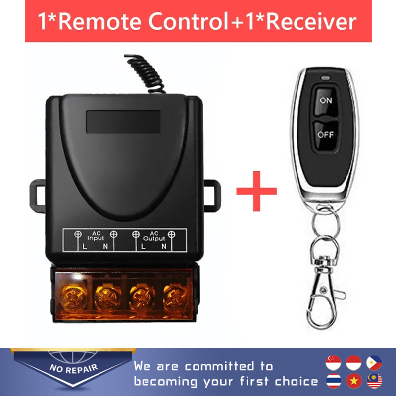 433MHz 220V Water Pump Remote Control Switch Receiver ON/OFF Wireless ...