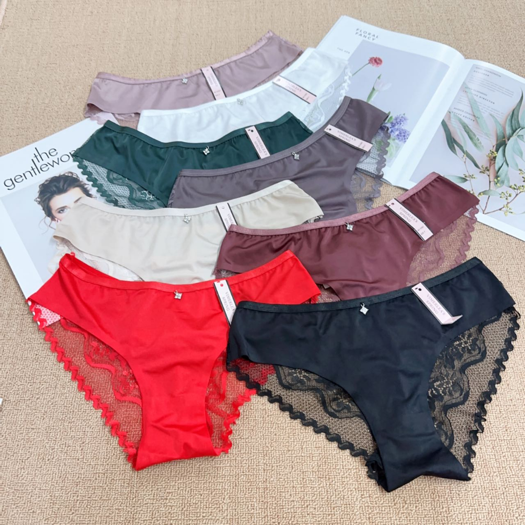 Sexy Lace Panties Women Underwear ice Silk Seamless Briesf Mid-Rise ...
