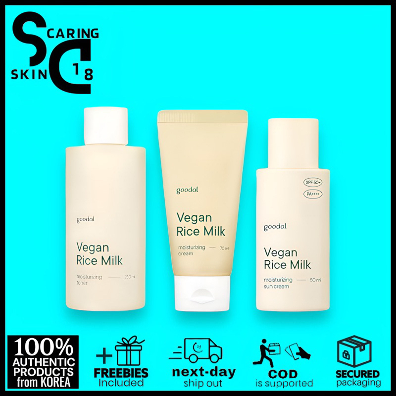 Goodal Vegan Rice Milk Moisturizing Toner 250ml Cream 70ml by