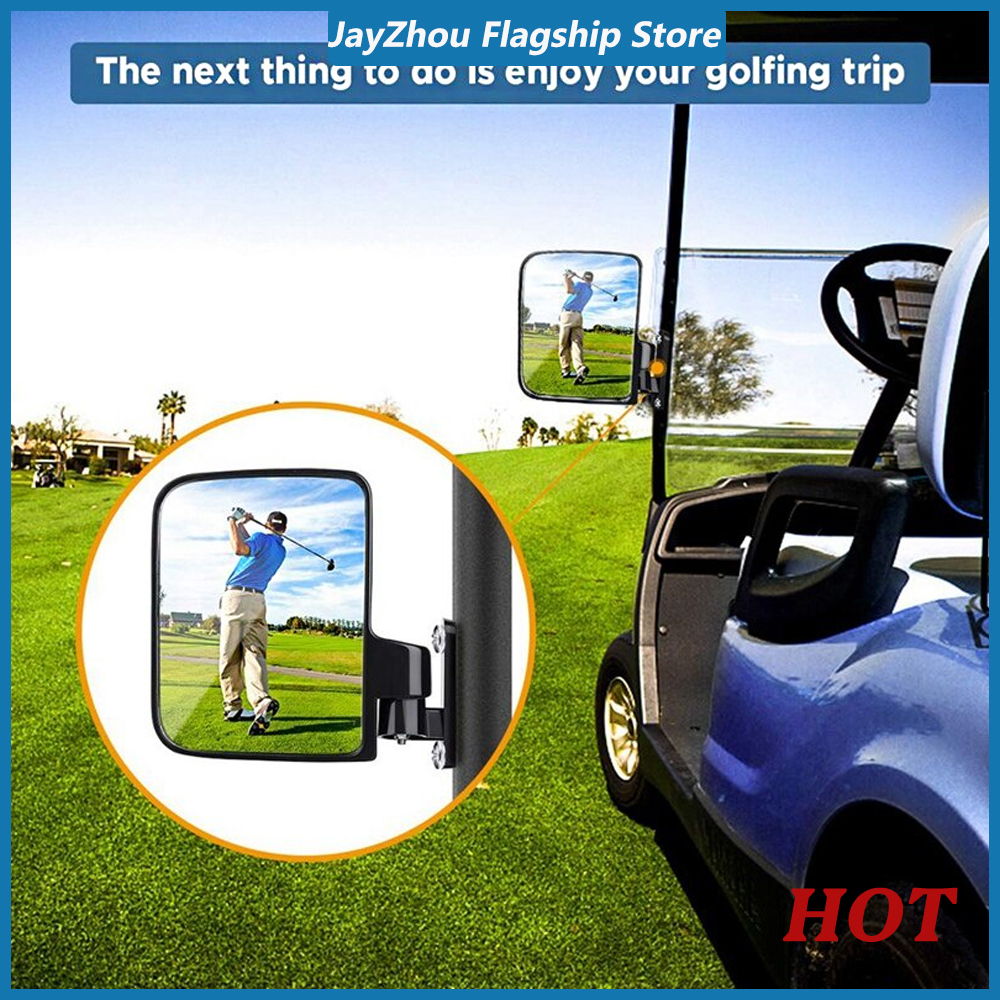 2pcs Golf Cart Mirrors Universal Folding Side View Mirror For Golf