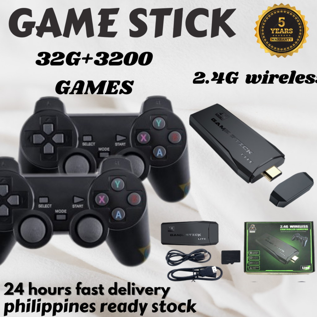 HD Video Game Console 2.4G Double Wireless Controller Game Stick 4K ...
