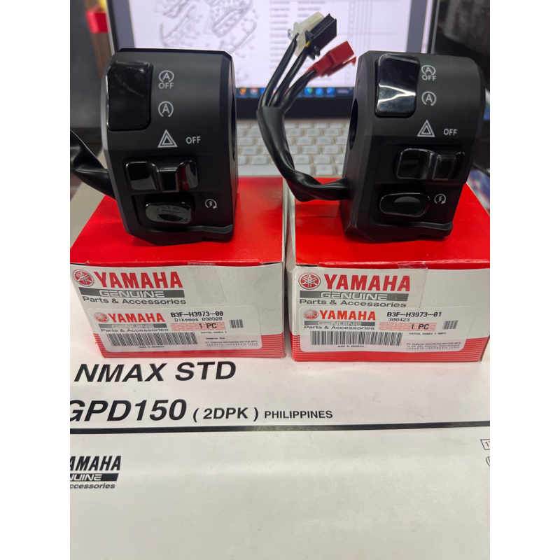 B3F-H3973-02/B3F-H3973-01 GENUINE HANDLE SWITCH (RIGHT HAND) NMAX V2 ...