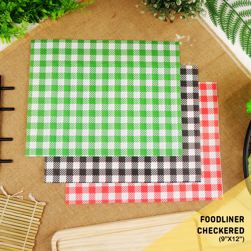 Checkered Deli Basket Food Liner Wrap Greaseproof Paper(100pcs) for Chicken, Wings, Burger