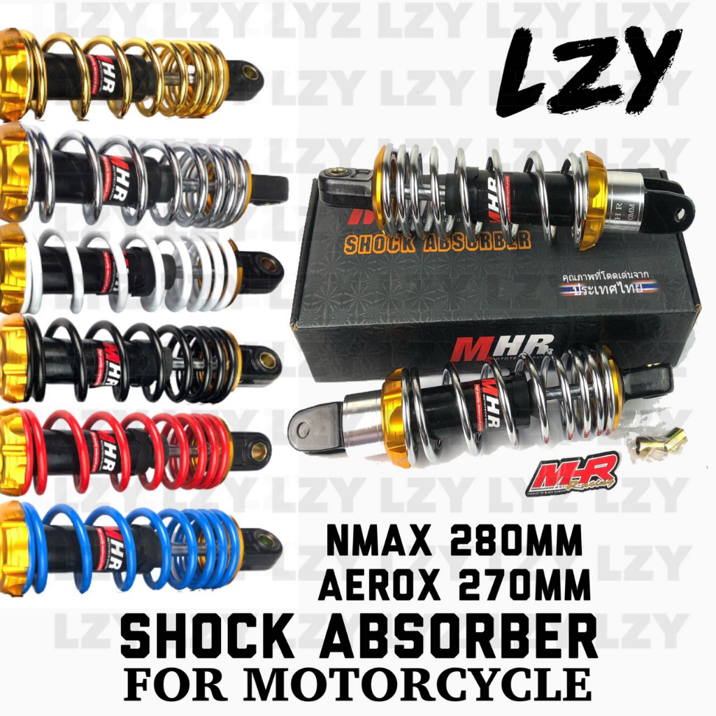 2PCS MHR Racing NMAX 280mm / AEROX 270mm Lowered Rear Suspension Shock