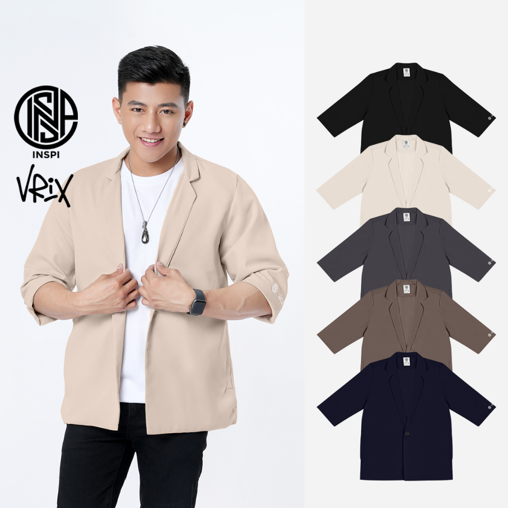 INSPI x Vrix Coat Blazer for Men Half Sleeve Plain Cardigan Jacket