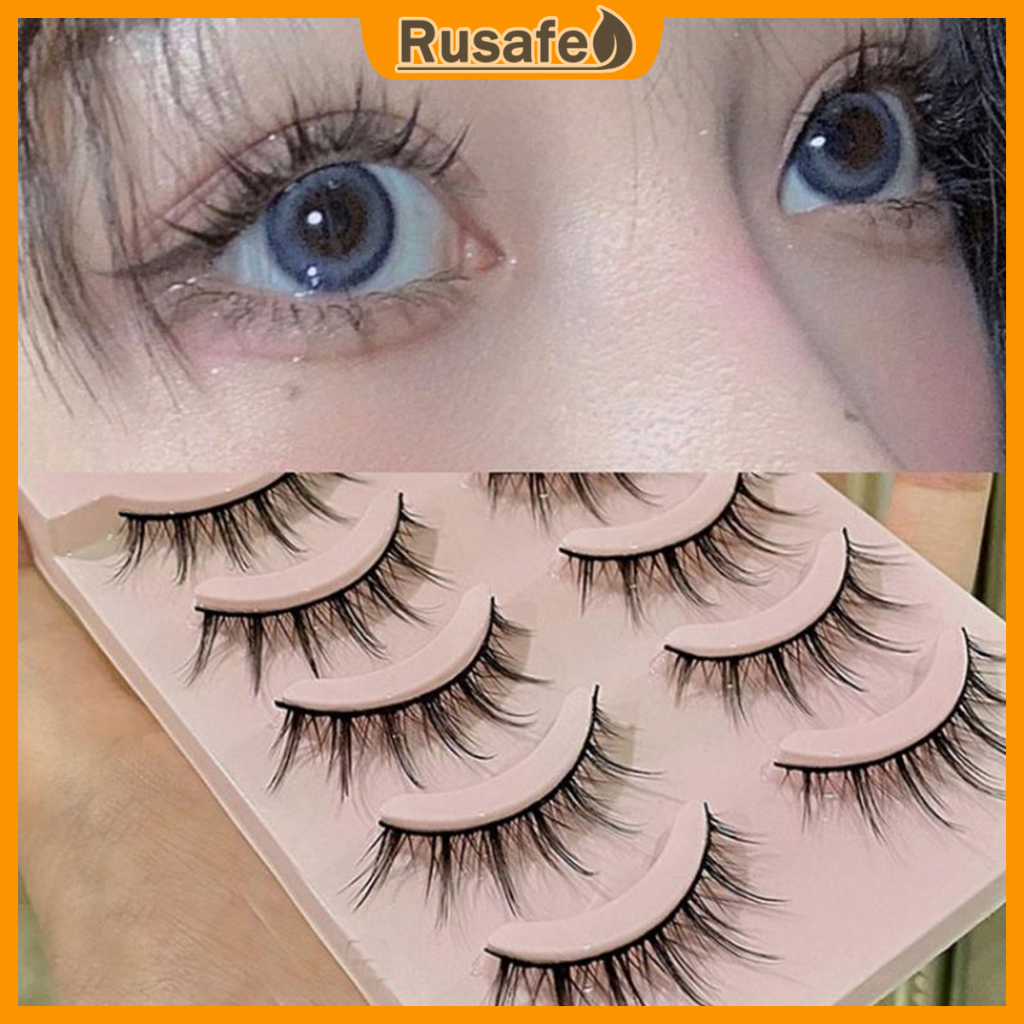 5 Pairs Fake Eyelashes Natural Daily Makeup Eyelashes Fluffy Lashes ...
