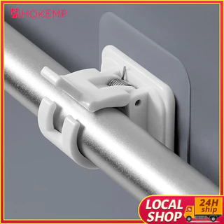4 X Heavy Duty Plastic Rod Holder Wall Curtain Pole Bracket Hook  Self-Adhesive