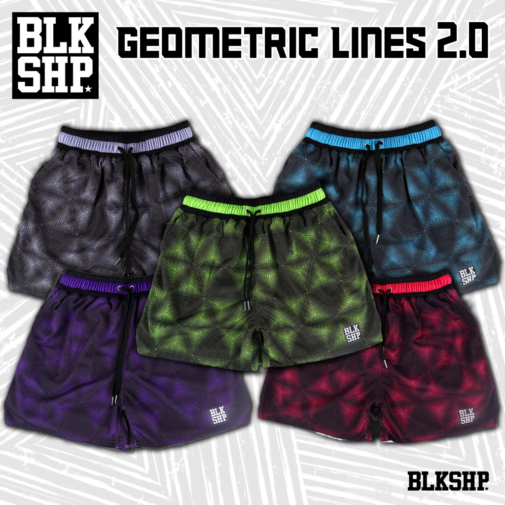 BLKSHP Geometric Lines 2.0 Mesh Shorts Summer Shorts Minimalist shorts ...