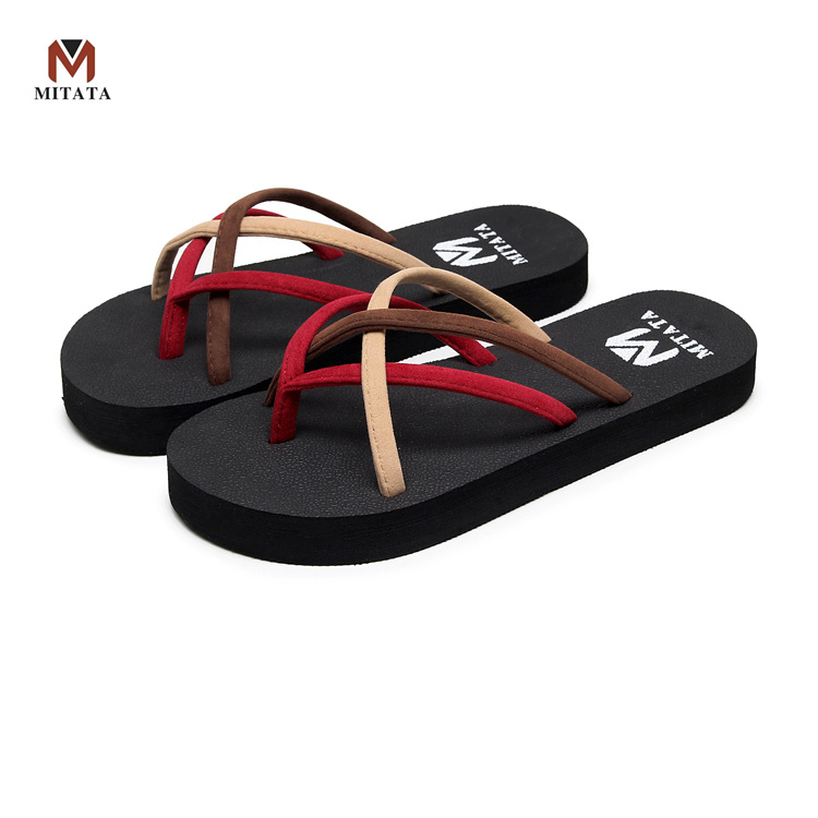 MITATA Lightweight Flat Cross Strap Women Slippers | Shopee Philippines