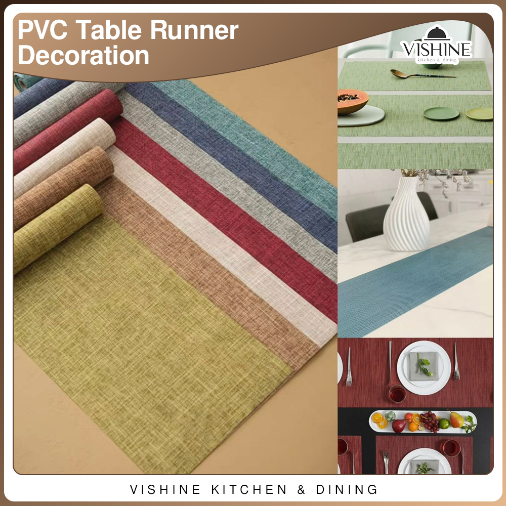 VISHINE PVC Long Table Runner Dining Room Banquet Decorate Table Cover ...