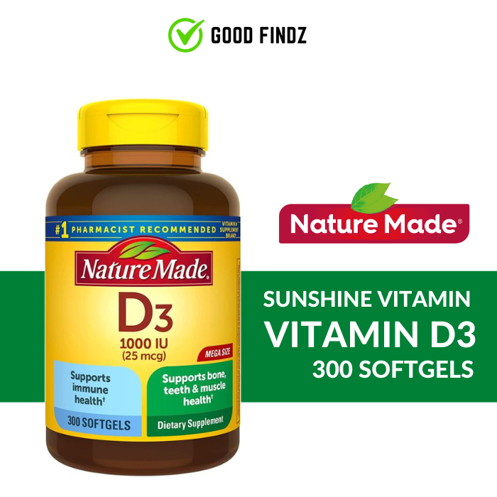 Nature Made Vitamin D3 1000 IU 300 Softgels | Shopee Philippines