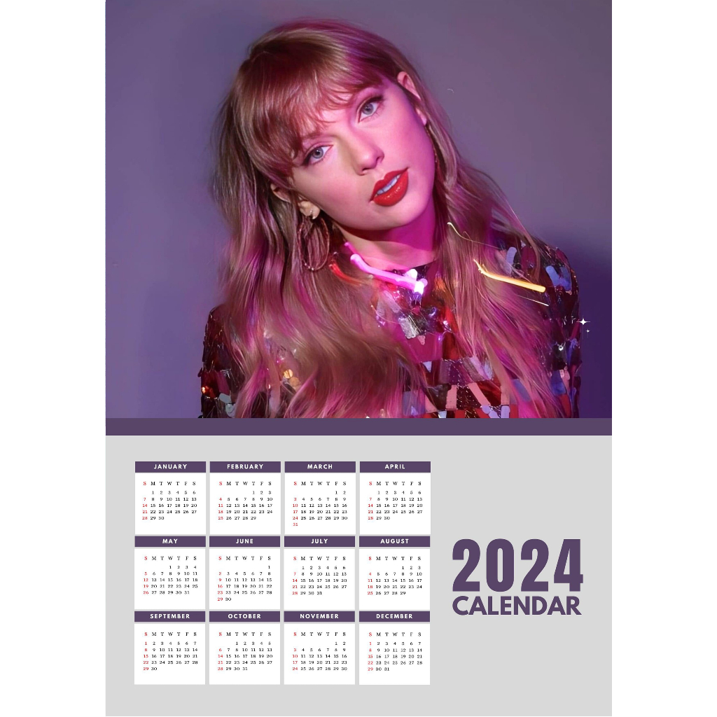 A4 Size Taylor Swift 2024 Wall Calendar Shopee Philippines