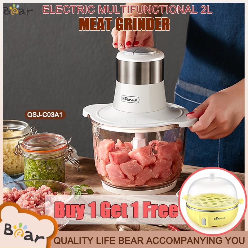 Bear Meat Grinder Electric Multifunctional 2L Stainless Steel Food