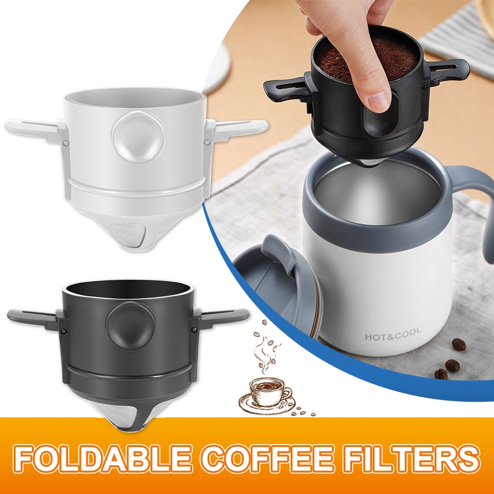 Reusable Foldable Coffee Filters Stainless Steel Drip Coffee Funnel