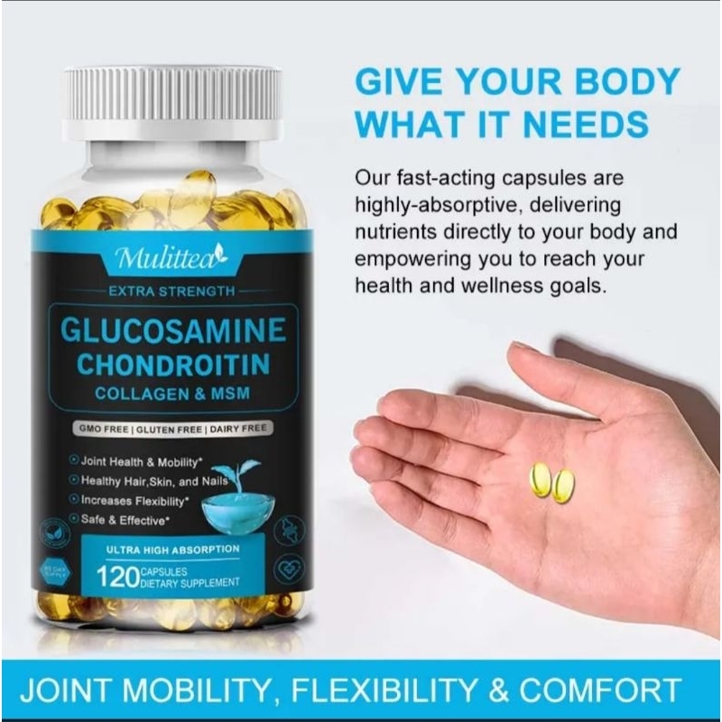 Glucosamine Chondroitin Collagen & MSM 120 Soft gel Capsule Shopee