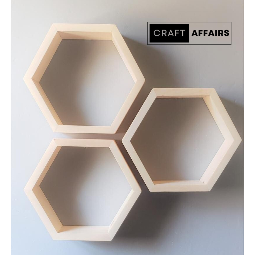 Wooden Hexagon Wall Shelf/Wall Decor Shopee Philippines