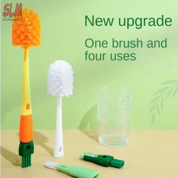 SLM 4in1 Long Handle Cleaning Cup Brush Water Cup Cleaning Milk Bottle