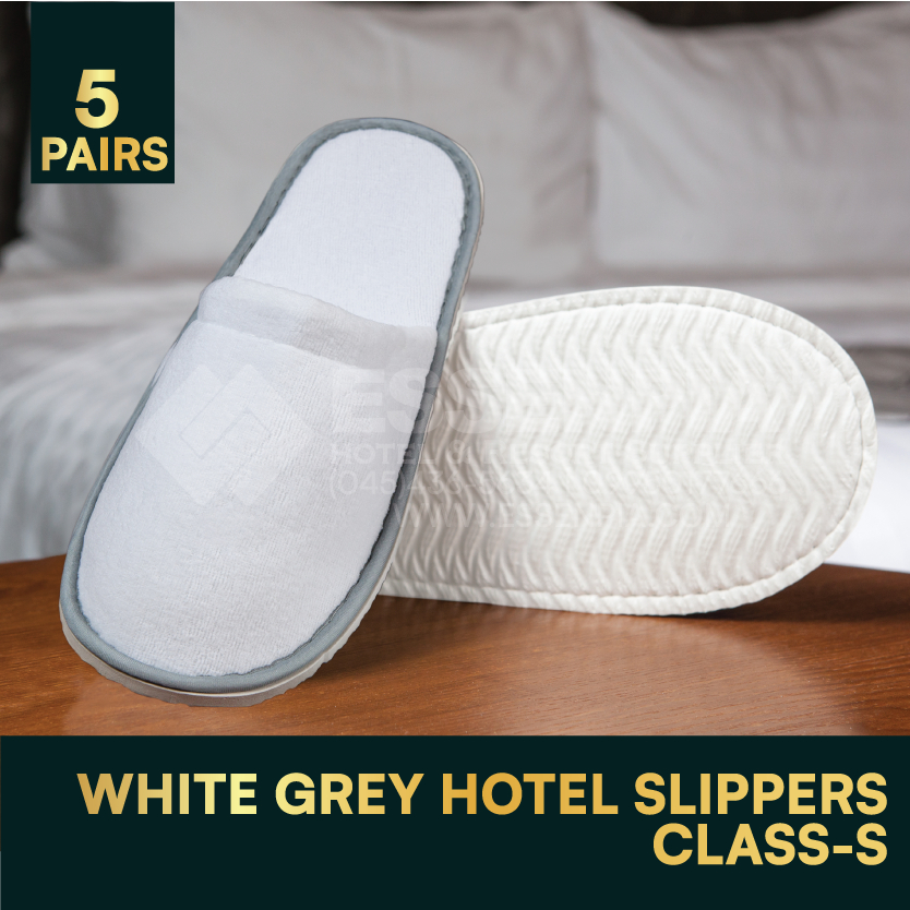 Grey discount hotel slippers