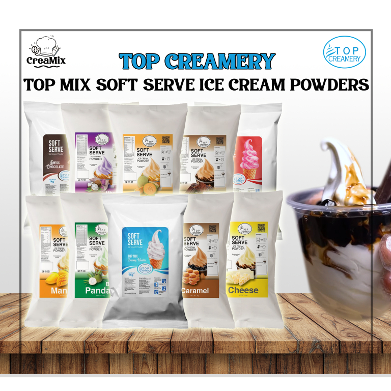 Top Mix Soft Serve Ice Cream Powders Flavor 1kg Creamy Vanilla