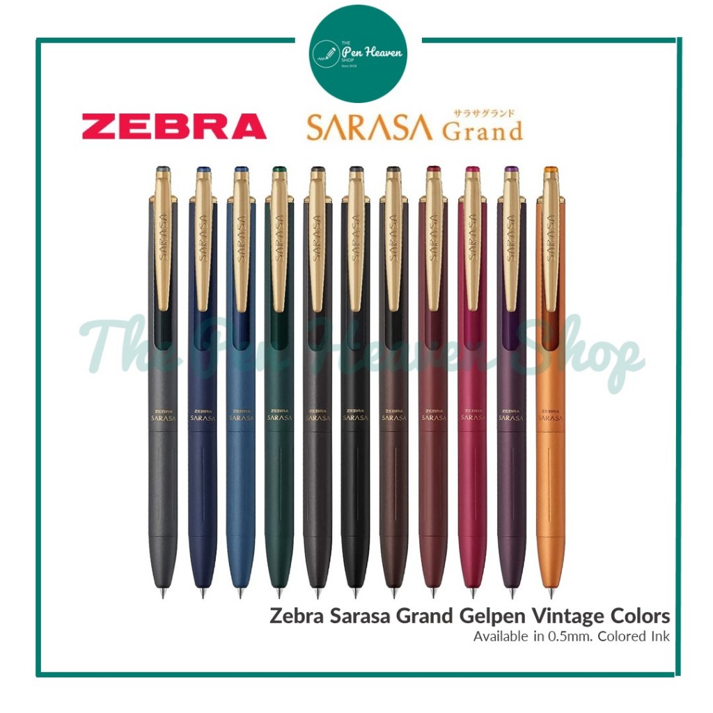 Zebra Sarasa Grand Gelroller – 0,5 Mm, Vintage-Tinte Braungrau, Schnell Trocknend & Edel