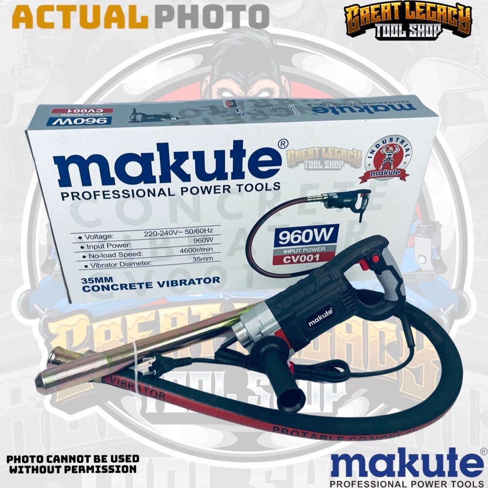 Makute 960W Concrete Vibrators Electric Cement Soil Mixer 3/4 HP Heavy