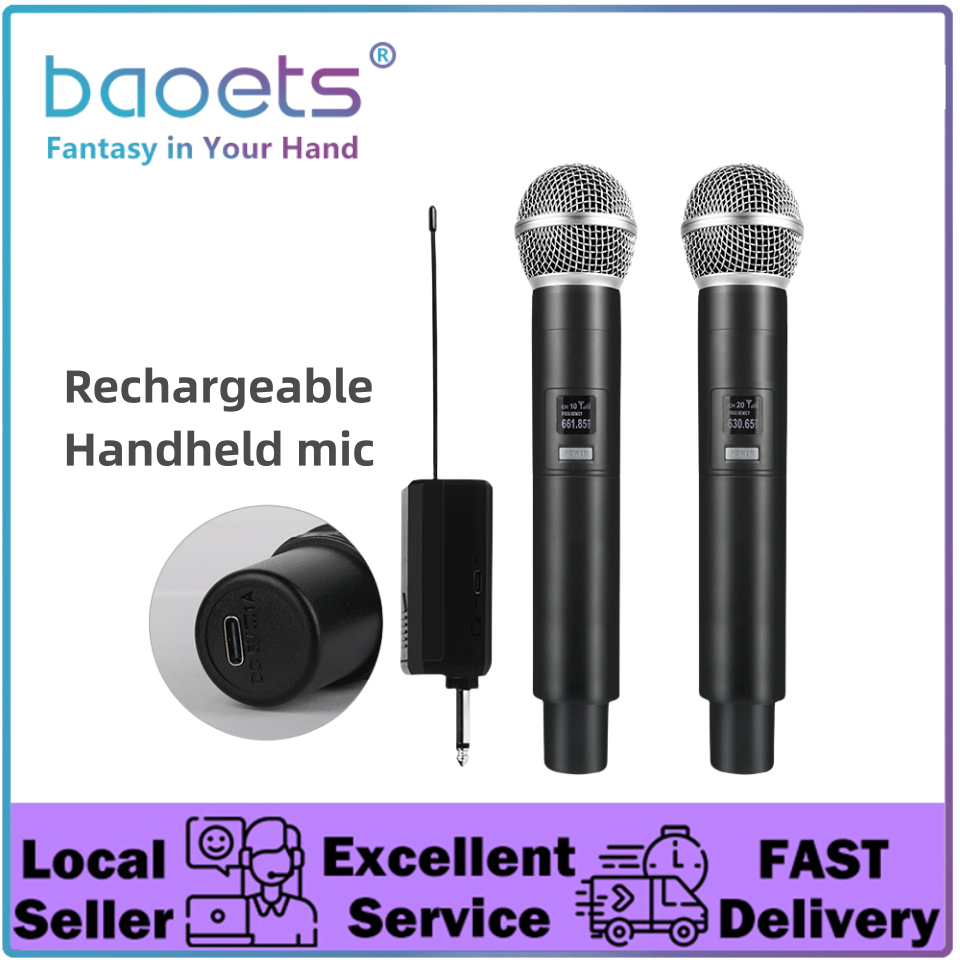 Wireless Microphone rechargeable HD Sound Universal Wireless Mic for