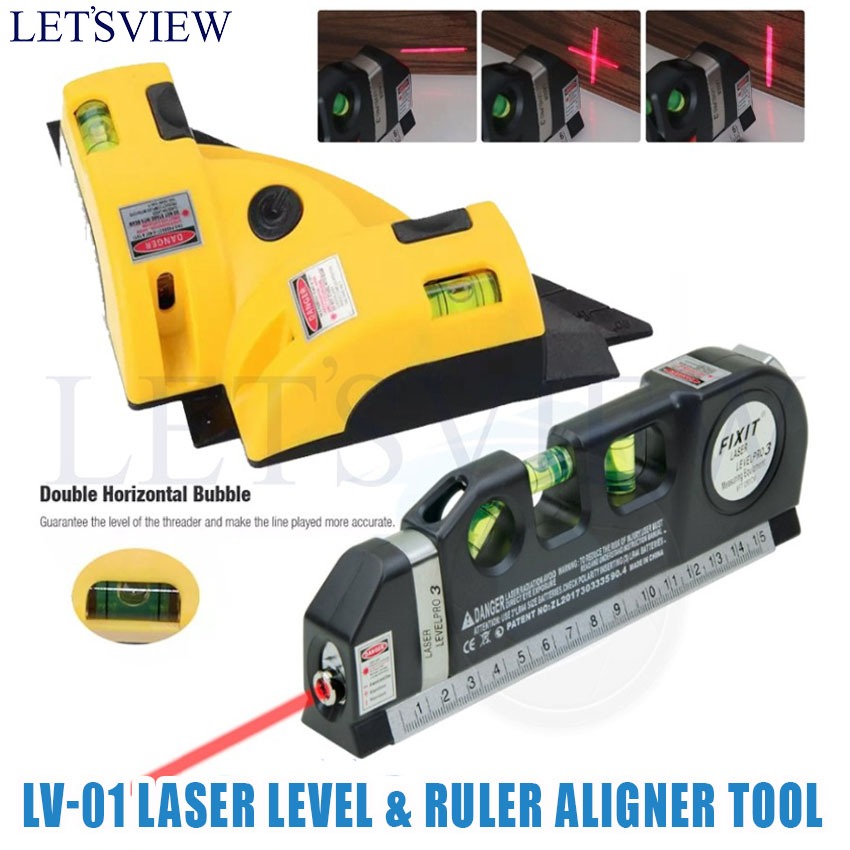 (BUNDLE) Letsview LV01 Laser Level Cross Laser Level WITH PR03 Multi