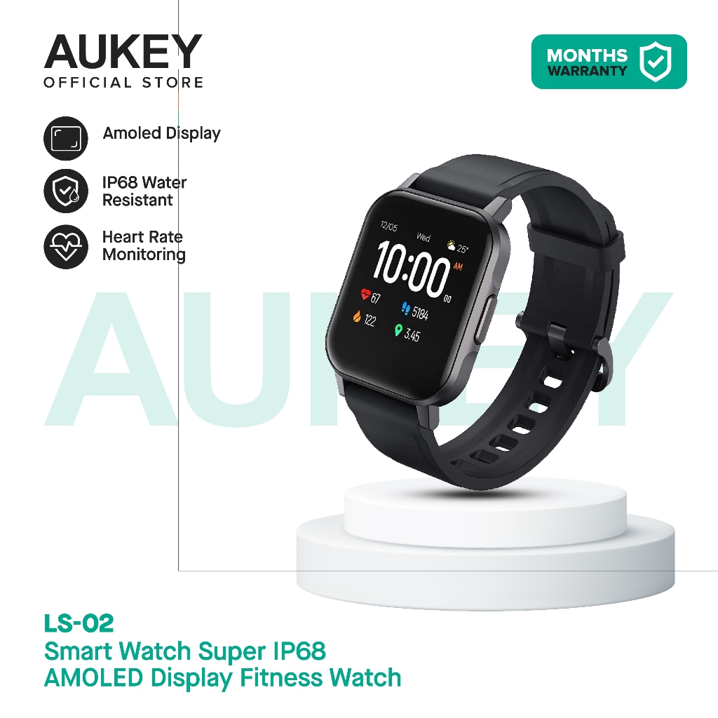 AUKEY LS-02 Smar twatch Fitness Tracker 12 Activity Modes IPX6 ...