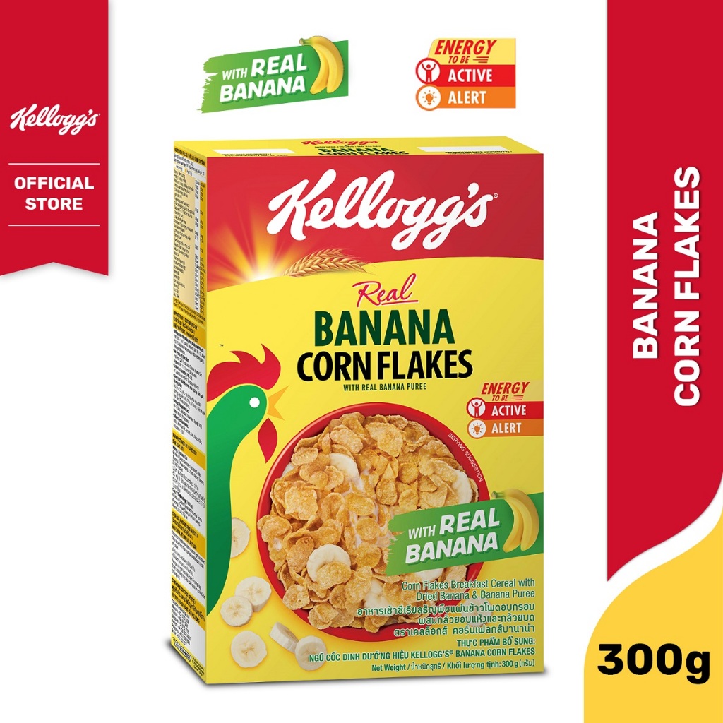 Kellogg's Banana Corn Flakes Cereal 300g Expiry Date Sept 27, 2024