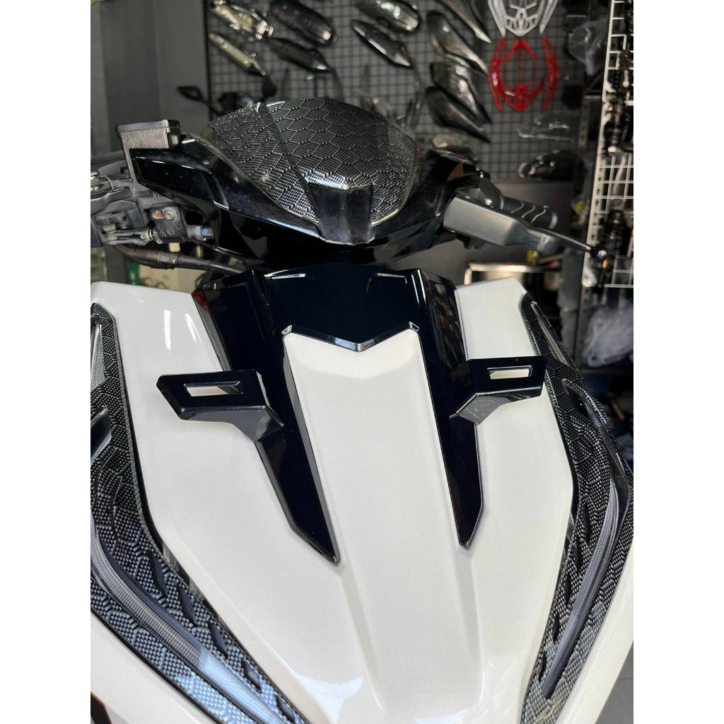 FRONT COVER WITH PLATE HOLDER BLACK DESIGN FOR HONDA CLICK VERSION 3 ...