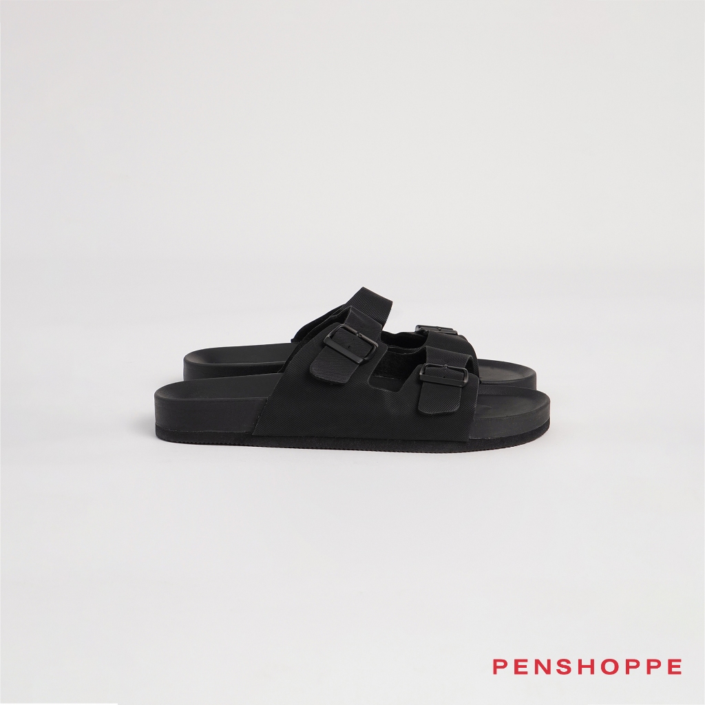 Penshoppe Leather Sandals For Men (Black/Dark Gray/Tan) | Shopee ...