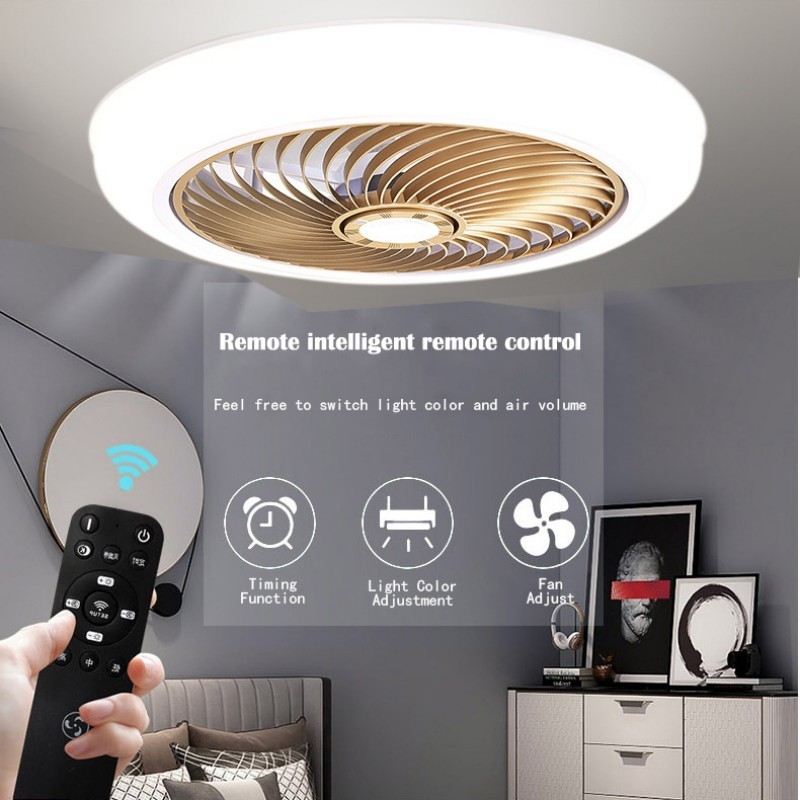 Ceiling Fan With Light Remote Control Silent Ceiling Fan Light LED ...