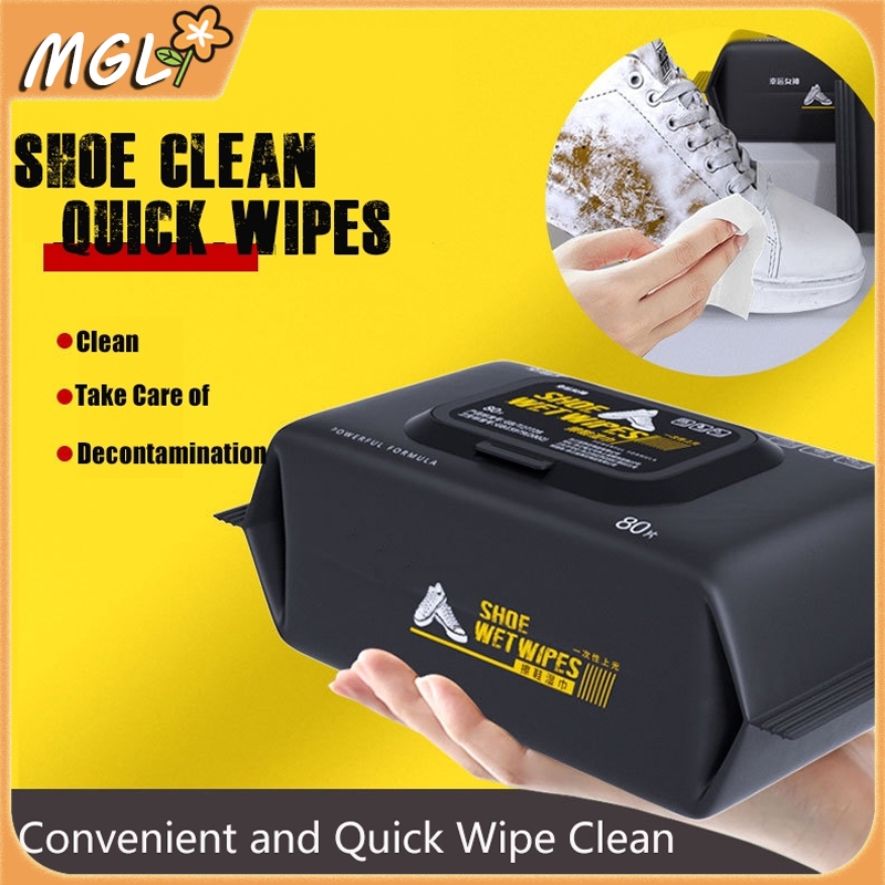 12/80pcs Shoes Cleaning Care Wipes For Sneakers Lazy Quick Clean White
