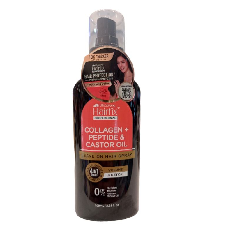 HairFix Collagen +Peptide &Castor Oil Leave on Hair Spray 100ml ...