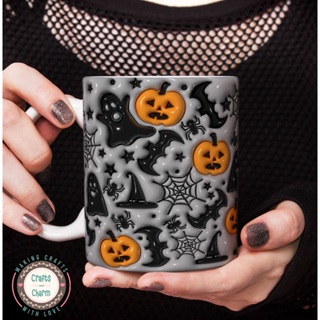 LEADO Halloween Spooky Cups - 16 oz Halloween Glass Cups with Lids and  Straws - Cute Spooky Gifts, Halloween Coffee Cups Tumbler Ghost Mug,  Halloween