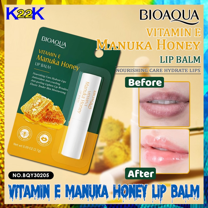BIOAQUA VITAMIN E Manuka Honey LIP BALM 2.7g Helps Prevent and Chapped