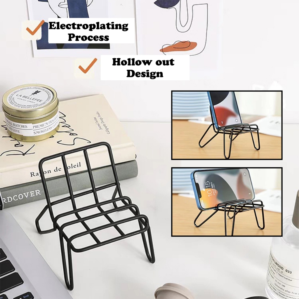 Nordic Metallic Mobile Phone Chair Holder Phone Desktop Stand Holder