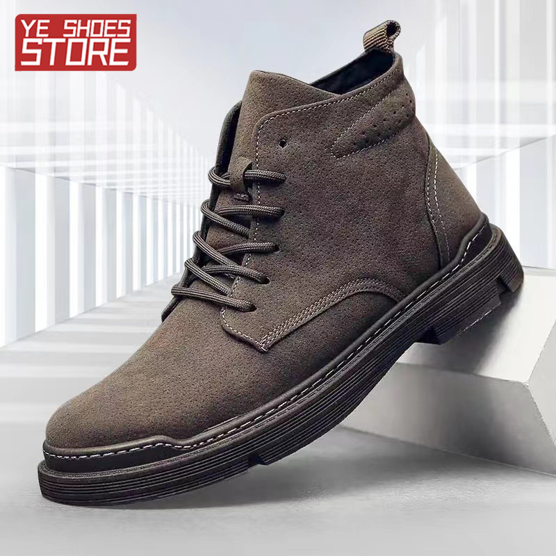 YE Men's New Martin Boots Men's High Top Work Shoes Casual Shoes