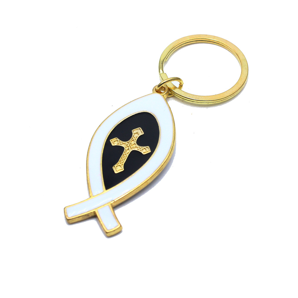 HH Jerusalen fish Creative Religious Souvenir Gift Fish Cross Keychain ...