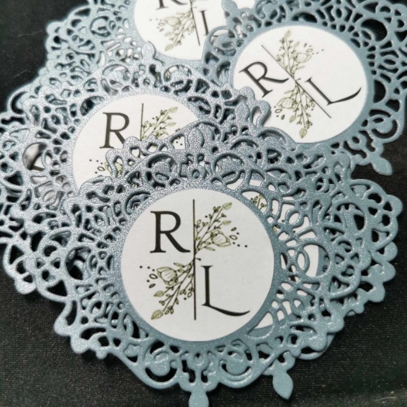 10pcs TAGS FOR INVITATION / MONOGRAM / INTRICATE DESIGN TAG / THANK YOU ...