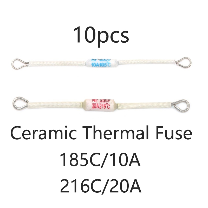 COD 10pcs/20pcs Rice Cooker Ceramic Thermal Fuse 185C/10A 216C/20A RF ...
