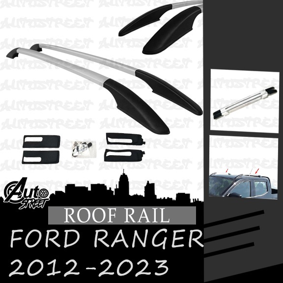 Ford Ranger 2021 Aluminum Roof Rail Drill Type (Silver with Black ...
