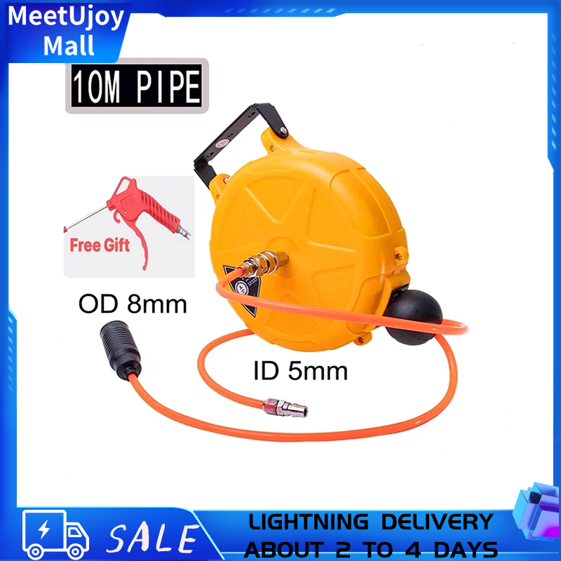 Mini 9M PU Retractable Wall Mount Auto Rewind Air Hose Reel Compressor ...