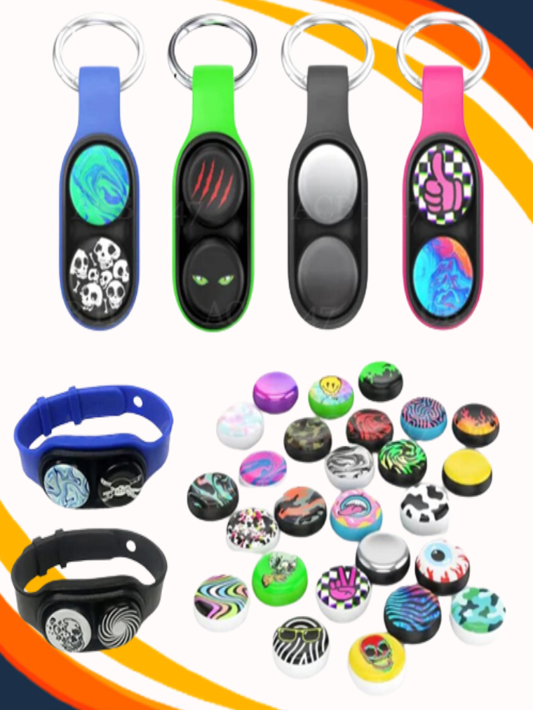 1147 PopPuck Hand Spinner Series Elastic Pop Puck Magnet Toy, Colorful ...