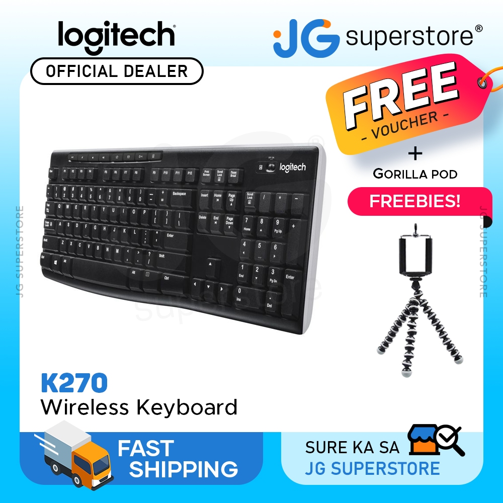 Logitech K270 Plug and Play 2.4GHz Wireless Full-Size Keyboard w ...